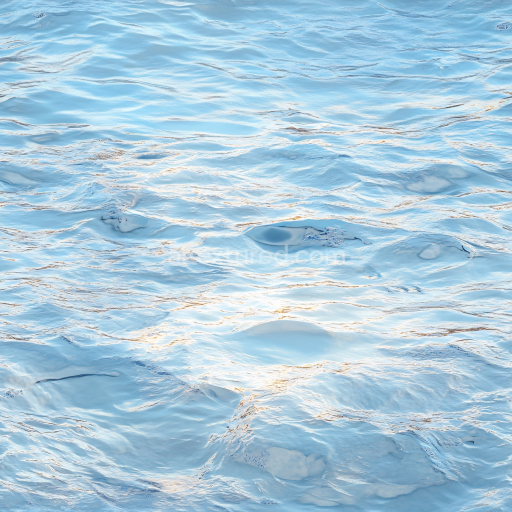 Seamless 3D Water PBR Texture Featuring Soft Blue Gentle Waves and Reflective Highlights