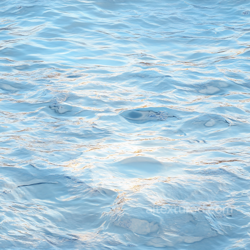 Water PBR Texture Featuring Soft Blue Gentle Waves and Reflective Highlights seamless Water PBR texture
