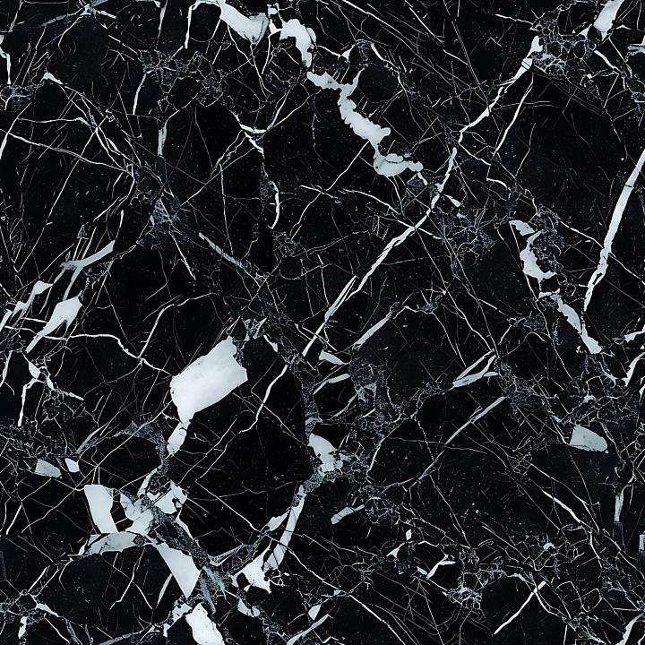 Black Marble Featuring Bold White Veins seamless PBR texture preview
