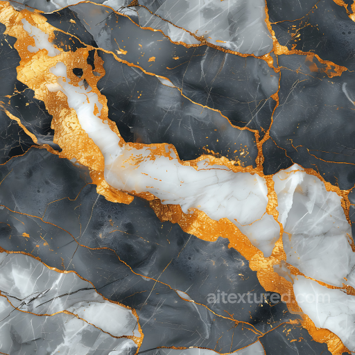 Black Marble PBR Texture with Striking Gold Veins and White Hues seamless Marble PBR texture