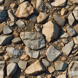 seamless Seamless 3D PBR Texture of Sandy Rocky Ground with Medium Large Stones texture 8k free download PBR