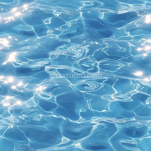 Seamless 3D PBR Texture of Bright Blue Pool Water with Reflective Ripples
