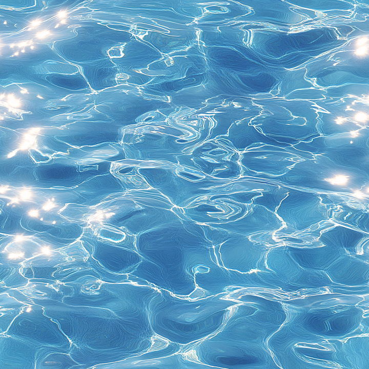 Bright Blue Pool Water with Reflective Ripples seamless PBR texture preview