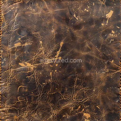 Seamless 3D PBR Texture of Cracked Distressed Brown Leather with Natural Wear Patterns