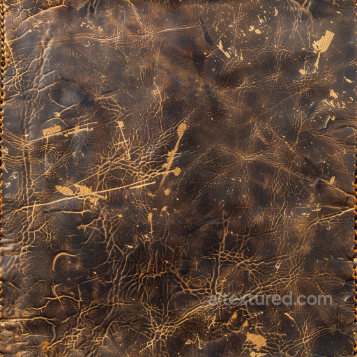 Cracked Distressed Brown Leather Seamless Texture with Natural Wear Patterns seamless Leather PBR texture