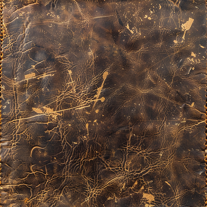 Cracked Distressed Brown Leather with Natural Wear Patterns seamless PBR texture preview