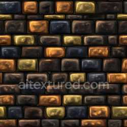 seamless Seamless 3D cracked and rusted brick wall PBR texture with rich metallic tones texture 8k free download PBR