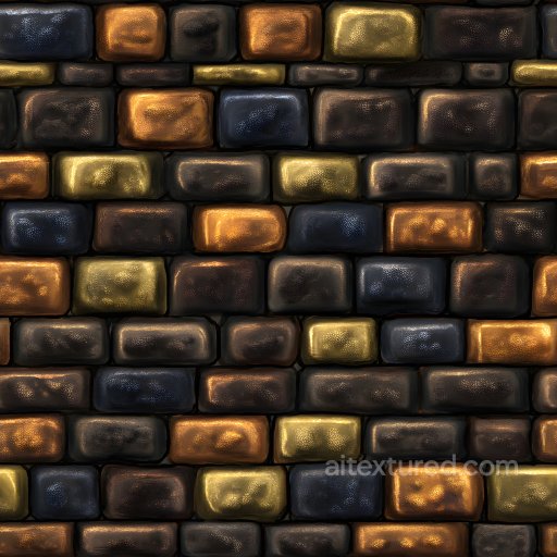 cracked and rusted brick wall PBR texture with rich metallic tones seamless Brick PBR texture