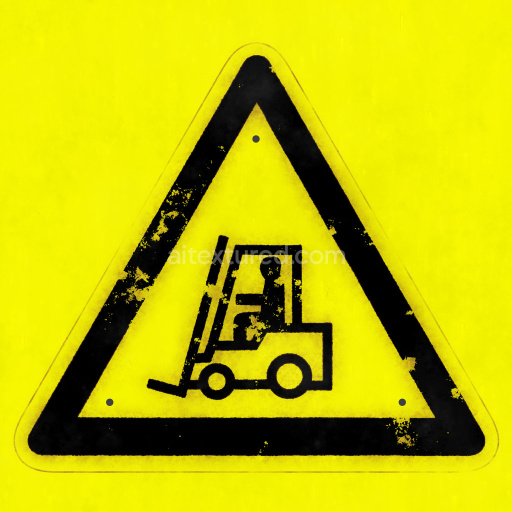 Warning Sign Safety Yellow Triangle Icon Forklift Caution Graphic Symbol