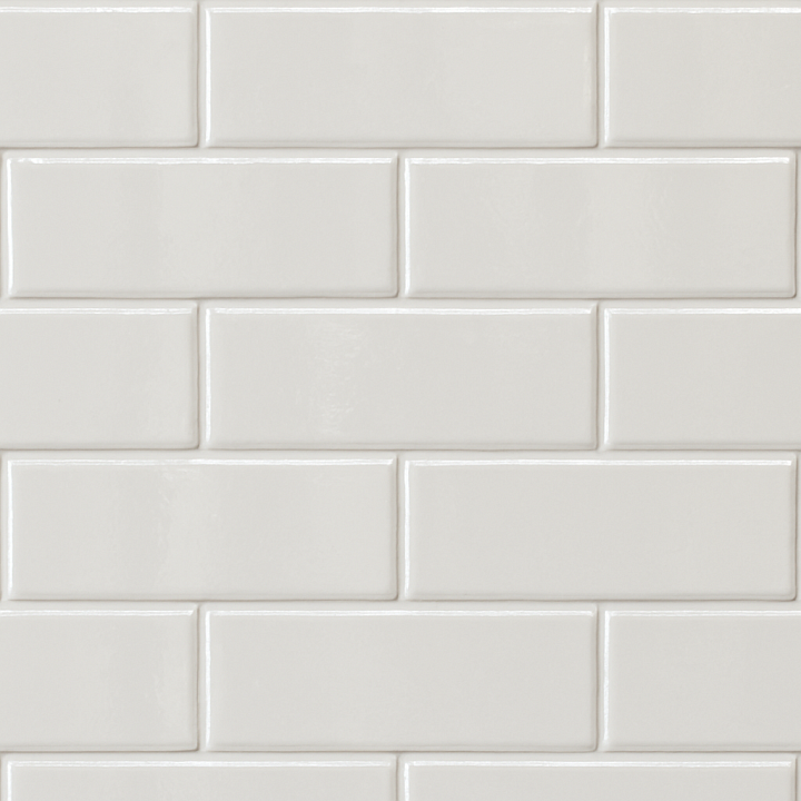 Subway Tiles With White Grout And Reflective Surface For Modern Clean W… seamless PBR texture preview