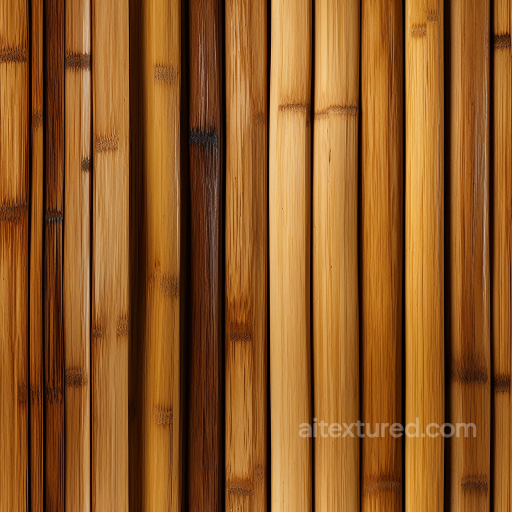 Vertically Laid Glossy Bamboo Panels Seamless Texture with Natural Node Detailing seamless Bamboo PBR texture