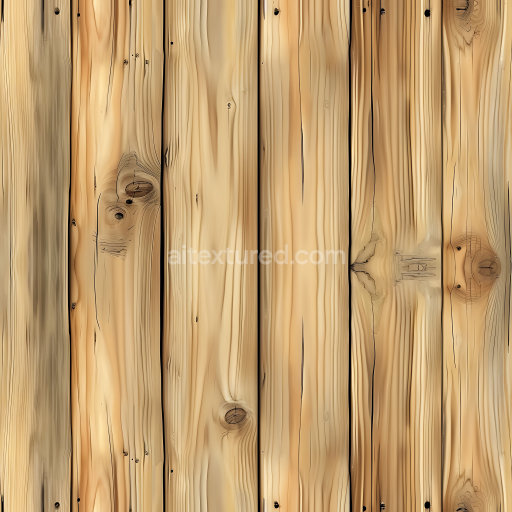 Seamless 3D PBR Texture of Light Pine Wood Planks with Knots and Grain Detail