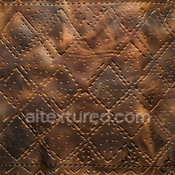 seamless Seamless 3D PBR Quilted Distressed Brown Leather Texture with Perforated Diamond Pattern texture 8k free download PBR