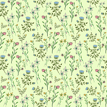 Seamless 3D Pattern PBR Texture Featuring Delicate Wildflower Floral Motif on Pastel Background texture preview