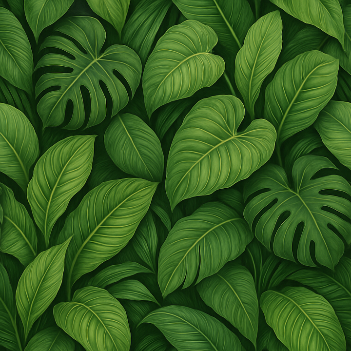 Tropical Leaves seamless PBR texture preview