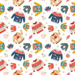 Pattern Bundle - Seamless 3D Pattern PBR Texture Featuring Festive Christmas Sweaters and Ornaments texture preview
