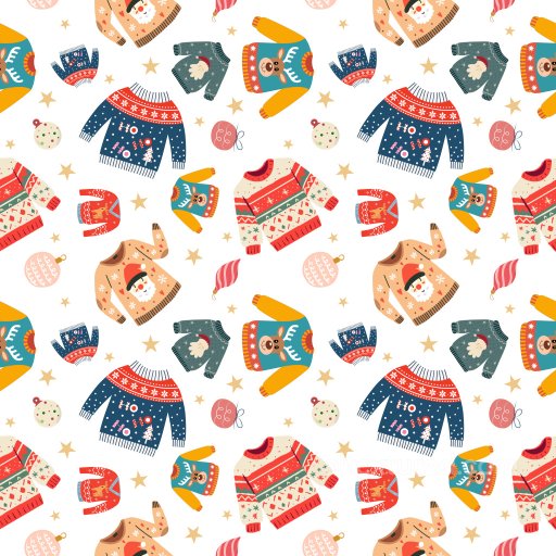 Pattern PBR Texture Featuring Festive Christmas Sweaters and Ornaments seamless Pattern Bundle PBR texture