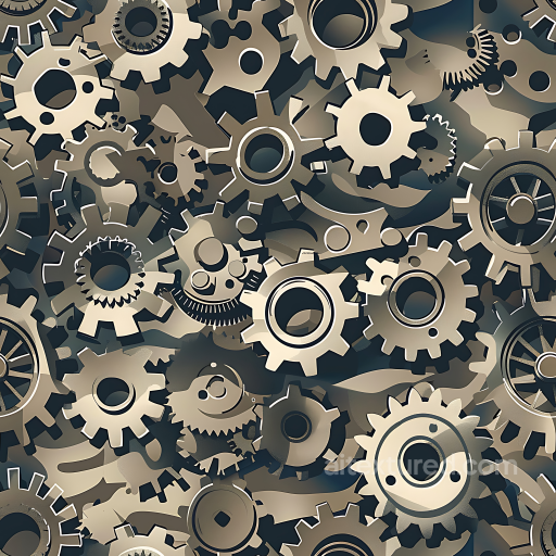 Steampunk Camouflage PBR Texture with Gear and Cog Shapes seamless Color Camouflage PBR texture
