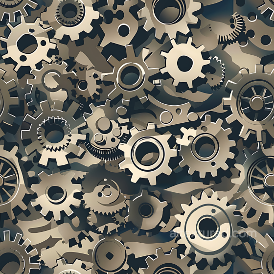 Steampunk Camouflage PBR Texture with Gear and Cog Shapes Color Camouflage texture preview