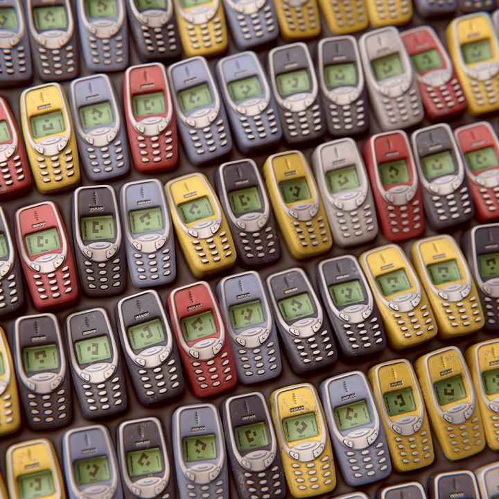 Vintage Mobile Phone Pattern Plastic Preview seamless PBR texture preview