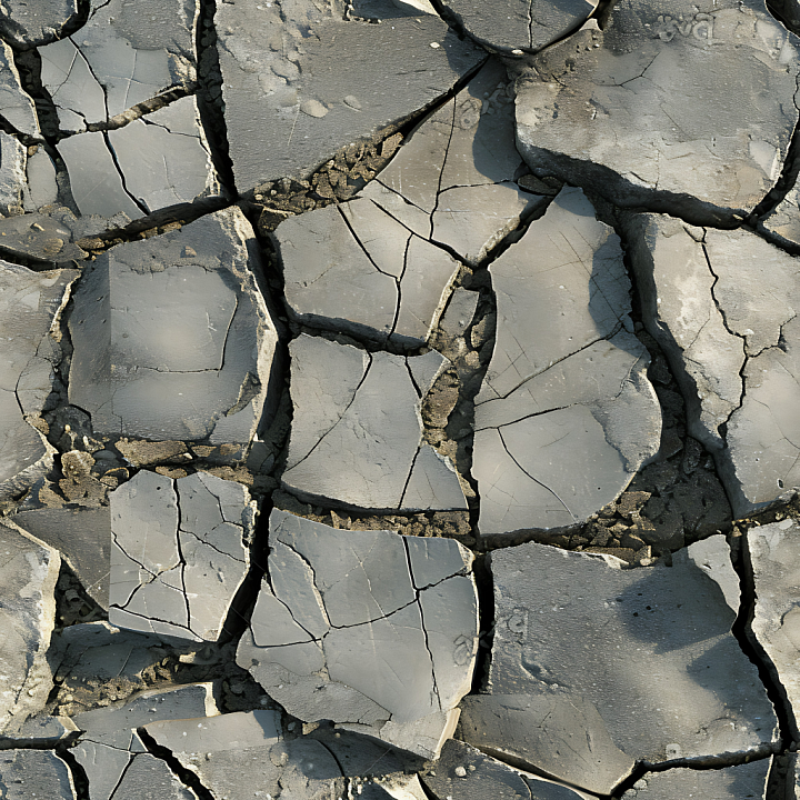 Cracked Stone Ground with Detailed Fractures and Dusty Surface seamless PBR texture preview
