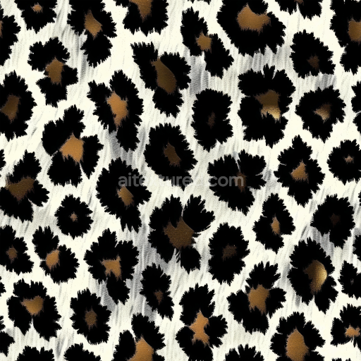 Seamless 3D PBR Leopard Print Fabric Texture with Black and Brown Spots
