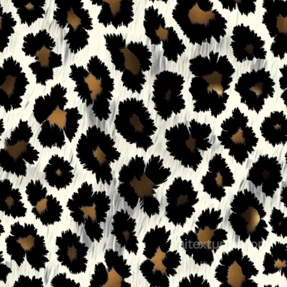 Seamless Leopard Print 3D PBR Fabric Texture in Black, Brown, and White Leopard Print texture preview