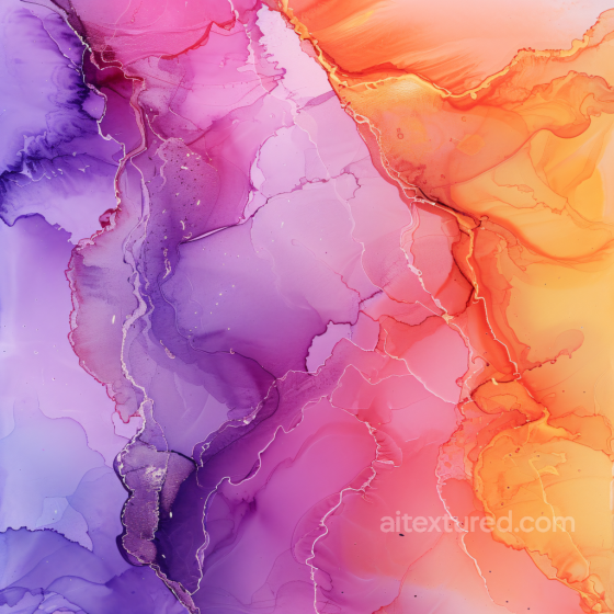 Alcohol Ink PBR Texture Featuring Vibrant Pink, Purple, and Orange Fluid Waves Alcohol ink texture preview