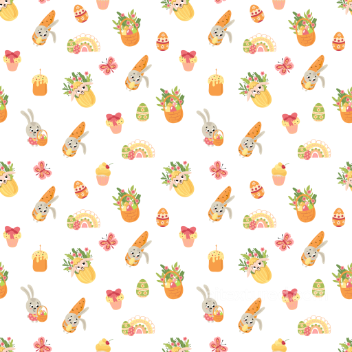 All Christmas Digital paper Texture of Cute Easter Bunny and Candy Pattern on White Backg… seamless All Christmas Digital paper PBR texture