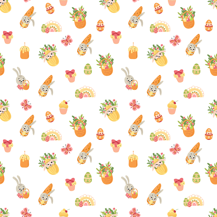 All Christmas Digital paper of Cute Easter Bunny and Candy Pattern on W… seamless PBR texture preview