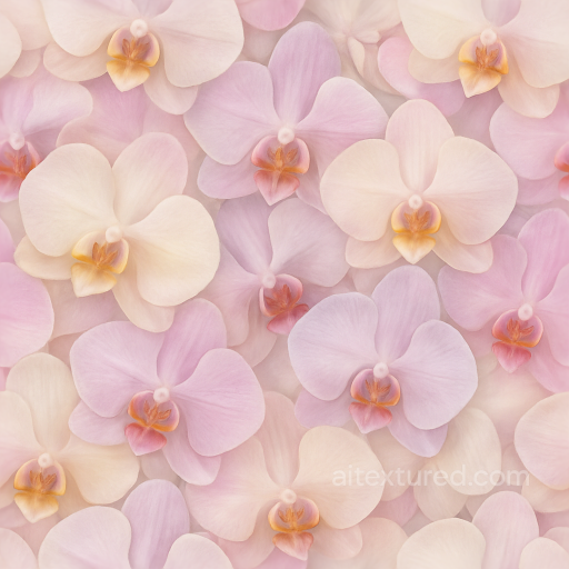 Of Lush Orchid Cluster With Detailed Flower Petal Softness And Translucency seamless Flowers PBR texture