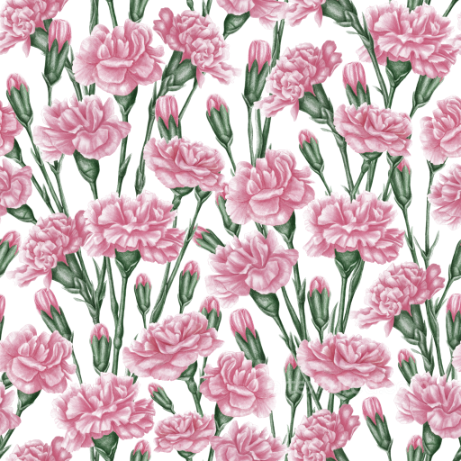 Pink Flower Texture of Pink Carnation Flowers with Green Stems seamless Pink Flower PBR texture
