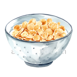 seamless Watercolor Bowl of Spelt Flakes Cereal Breakfast Illustration texture 8k free download PBR