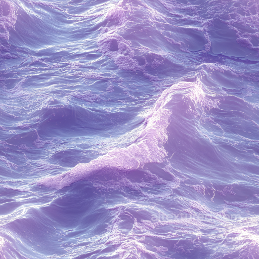 Water PBR Texture Featuring Stylized Purple Ocean Waves and Foam seamless Water PBR texture