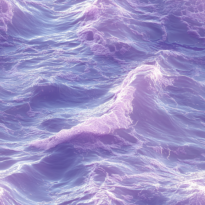 Water Featuring Stylized Purple Ocean Waves and Foam seamless PBR texture preview