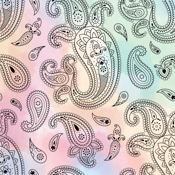 Fabric Texture Featuring Retro Paisley Pattern on Pastel Gradient Retro Paisley texture preview