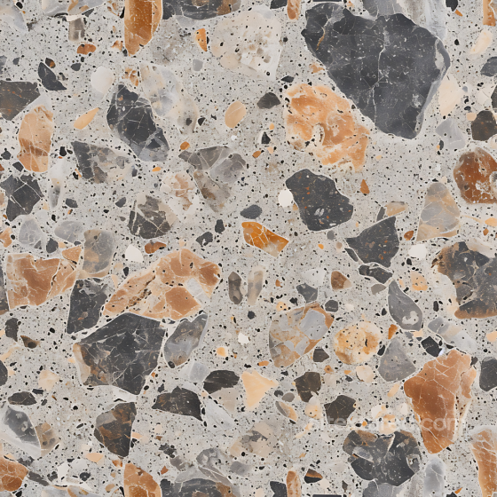 Terrazzo Stone Texture Featuring Mixed Beige and Dark Rocks Stone texture preview