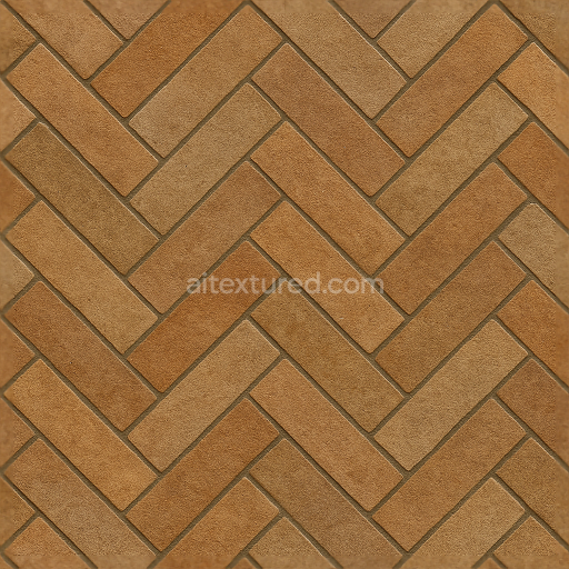 Seamless 3d texture pbr 8k herringbone tiles mosaic with earthy tones and matte finish surface