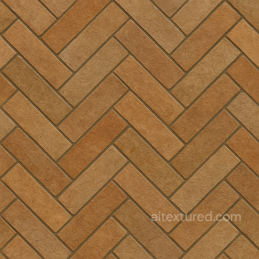Herringbone Tiles Mosaic With Earthy Tones And Matte Finish Surface seamless Mosaic PBR texture