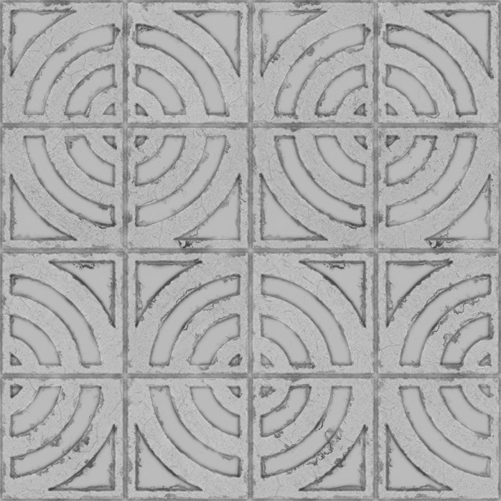 Blocks Concrete Geometric Wall seamless PBR texture preview