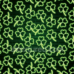 seamless Seamless 3D PBR Texture of Neon Green Shamrocks with Brick Background texture 8k free download PBR