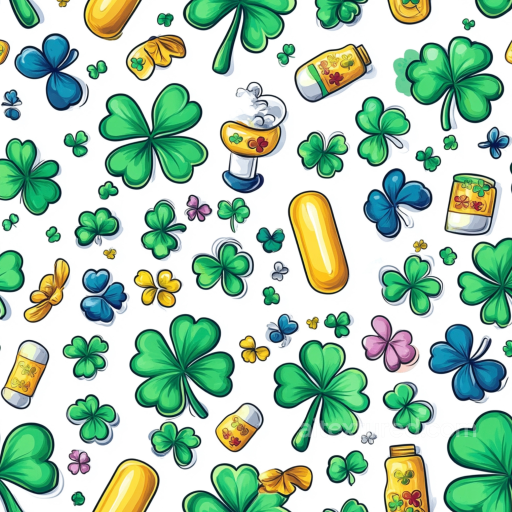 St Patrick Digital Paper Bundle Texture of Colorful Shamrocks and Capsules Pattern seamless St patrick digital paper bundle PBR texture