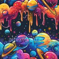 seamless Seamless 3D PBR Texture Featuring Vibrant Cosmic Graffiti with Dripping Paint Effect texture 8k free download PBR