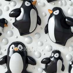 seamless Seamless 3D Inflated Penguin Balloon PBR Texture in Glossy Black & White texture 8k free download PBR