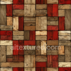 seamless Seamless 3D PBR Texture of Reclaimed Wood Panels with Distressed Red Paint and Varied Grain texture 8k free download PBR