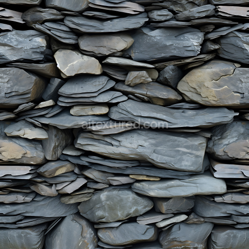 Seamless 3D Layered Slate Rock Wall PBR Texture with Natural Stone Layers