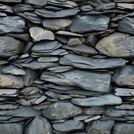 Layered Slate Rock Wall PBR Texture with Natural Stone Layers seamless Stone PBR texture
