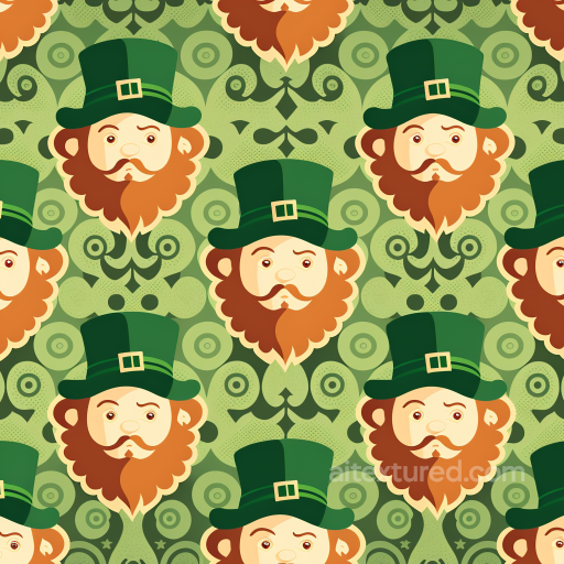 St Patrick Digital Paper Bundle Texture of Stylized Leprechaun Faces with Green Pattern seamless St patrick digital paper bundle PBR texture