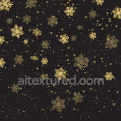 seamless Seamless 3D PBR Texture with Gold Snowflakes on Dark Background texture 8k free download PBR