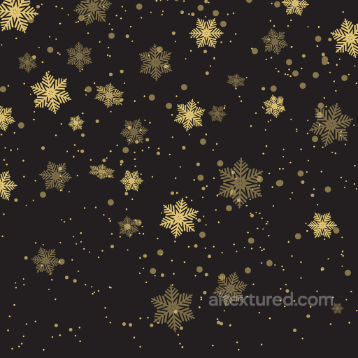 Digital Paper Texture Featuring Golden Snowflakes on Black seamless All Christmas Digital paper PBR texture